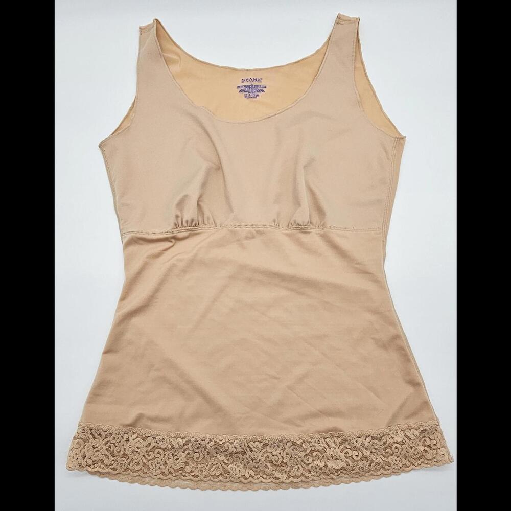 Spanx Hide & Sleek Lace Bottom Camisole Shapewear Tank Top Large